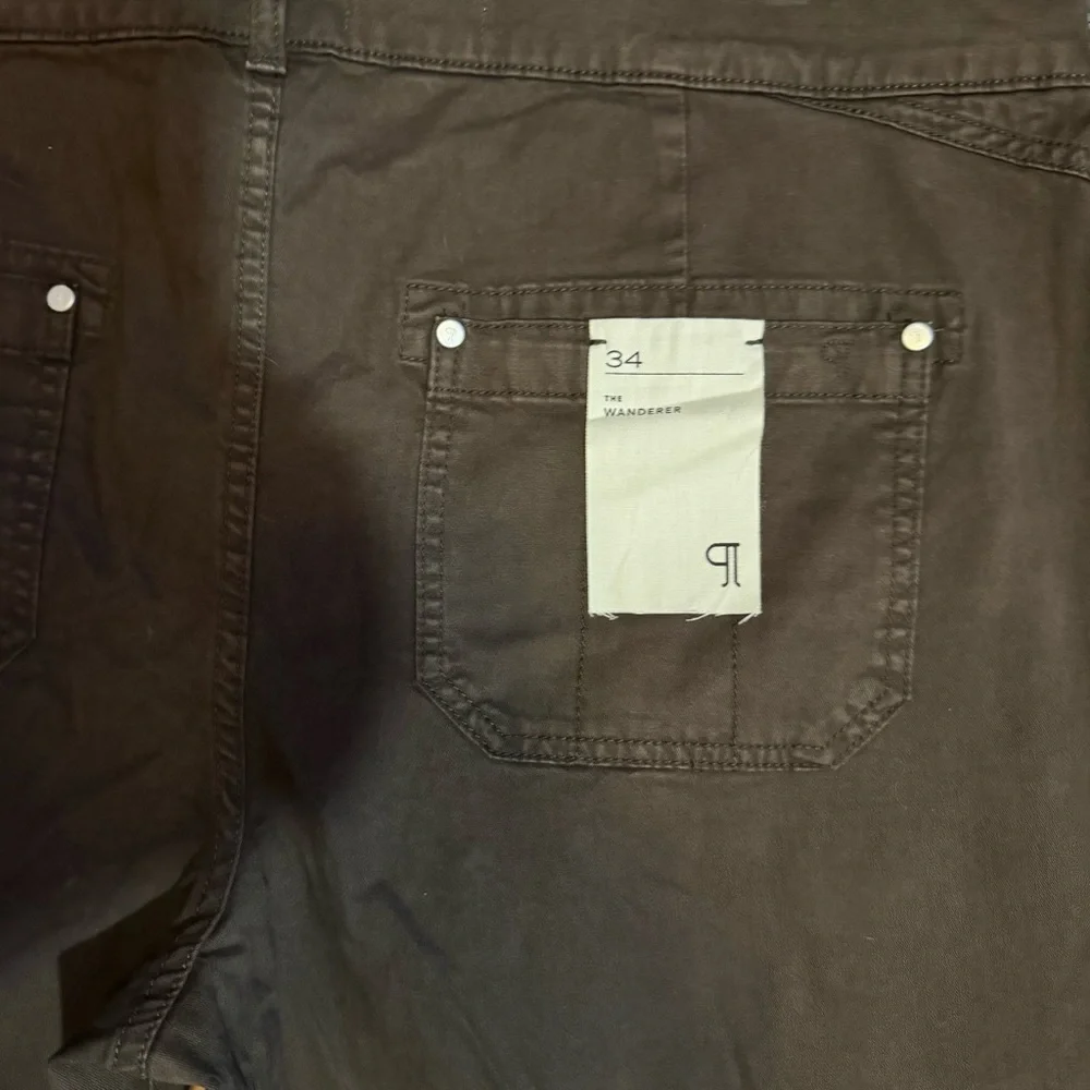 Pilcro High-Rise Straight-Leg Trousers in Deep Brown